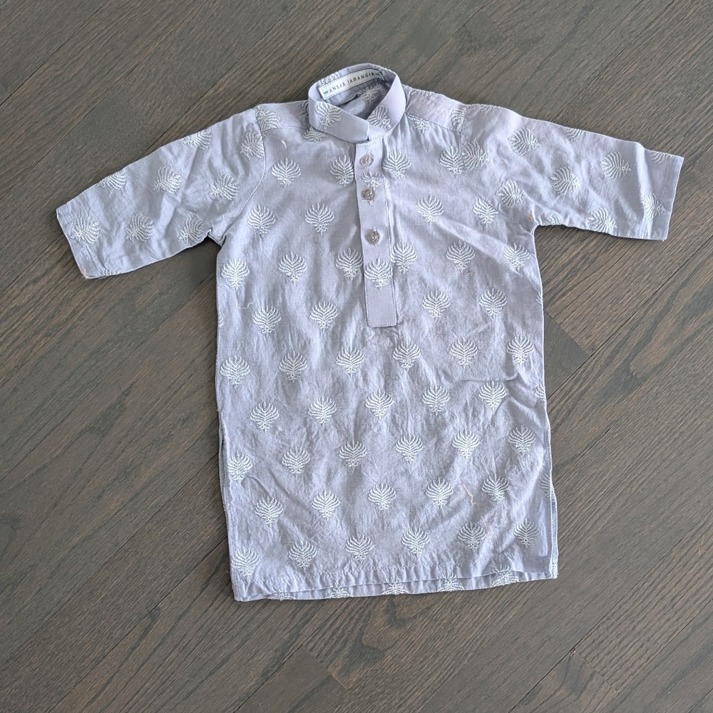 Ansab Jahangir Toddler Boys Pakistani Indian Kurta, Embroidery, Size 1-2 Years
